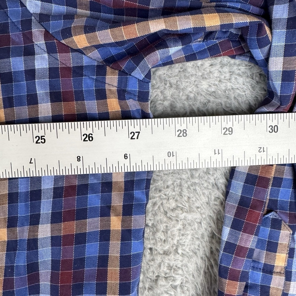 Peter Millar Long Sleeve Button Down Shirt Men's Size XXL Blue Plaid - Picture 6 of 11